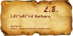 Lénárd Barbara névjegykártya