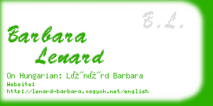 barbara lenard business card